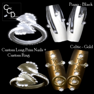 CCD - Ohren Beck - Custom Long Prim Nails + Custom Ring